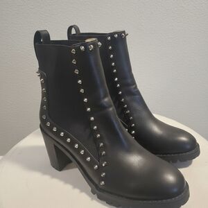 Christian Louboutin Black Studded Heeled Boots